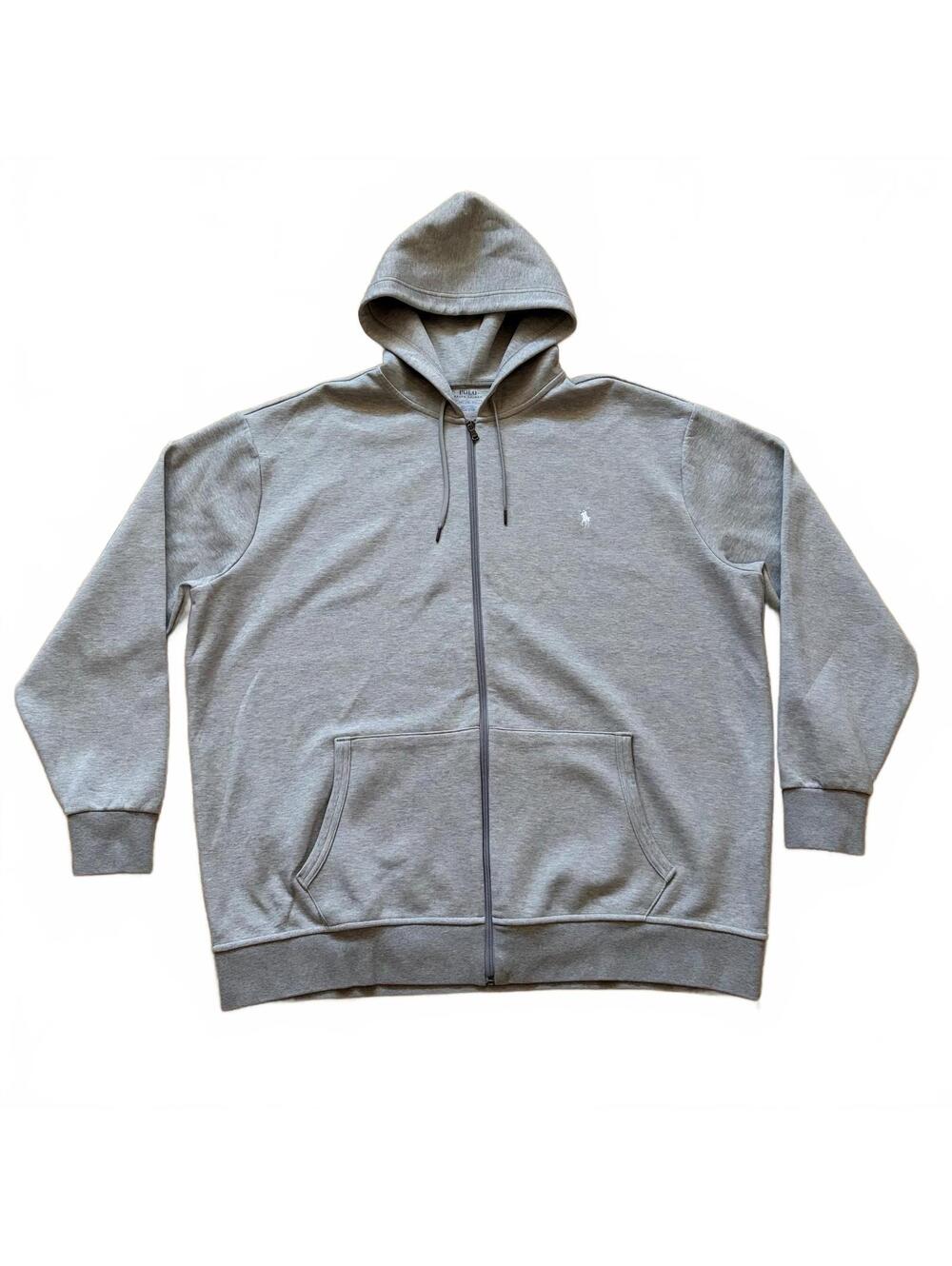 Polo Ralph Lauren Full Zip Hoodie Sweatshirt Double Knit Heather Gray Men's 3XLT